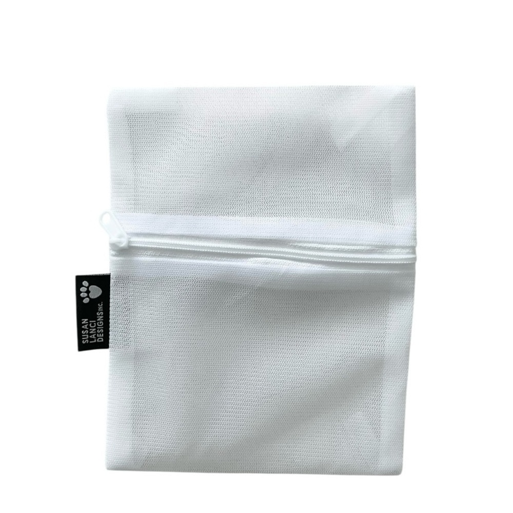 Susan Lanci White Mesh Dog Treat Pouch Small Zipper Bag 7x5.5